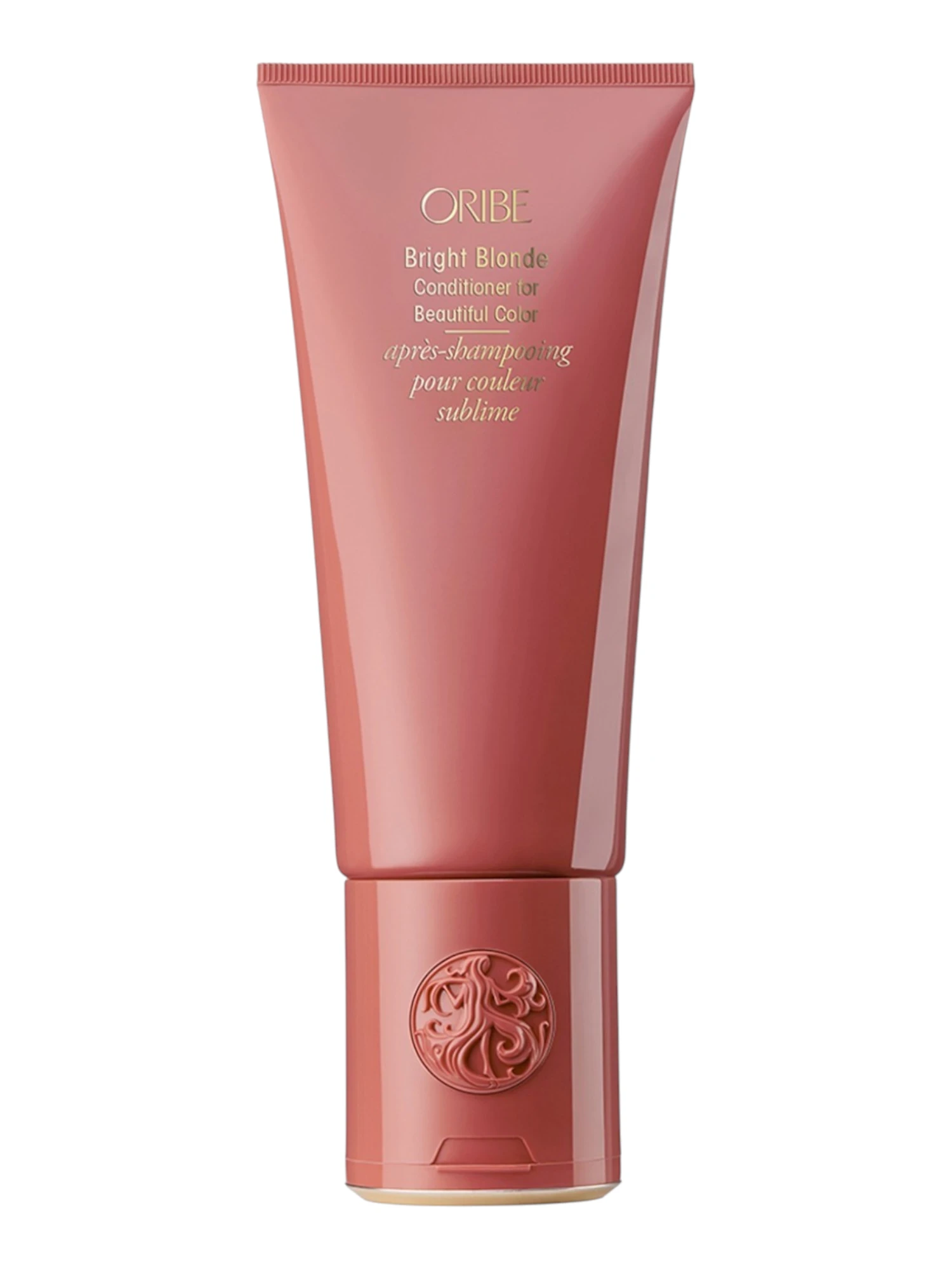 Envase frontal de Oribe Bright Blonde Conditioner for Beautiful Color de 200 ml, acondicionador matizador para rubios