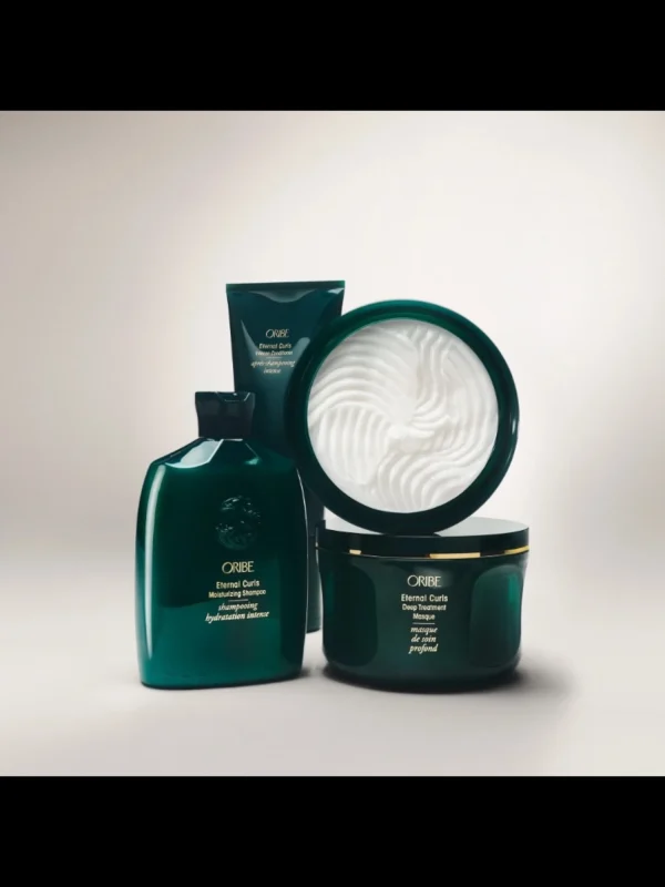 Oribe Eternal Curls Moisturizing Shampoo junto a mascarilla tratamiento rutina completa hidratación rizos