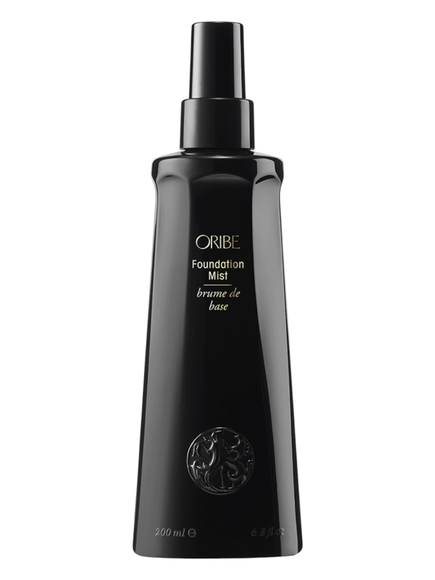 Envase frontal de Oribe Foundation Mist de 200 ml, spray preparador de peinado y protector térmico