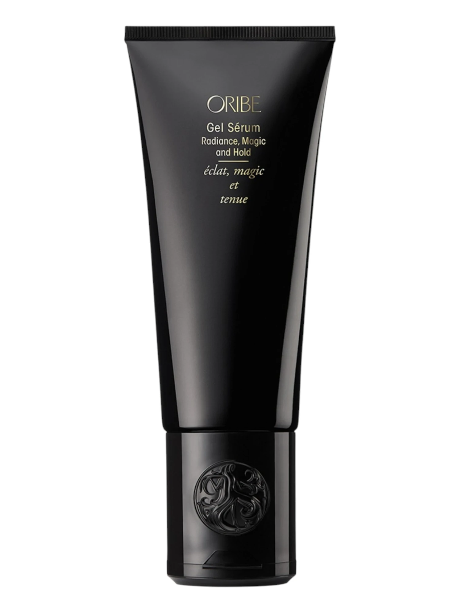 Envase frontal de Oribe Gel Sérum Radiance Magic and Hold de 150 ml para brillo y fijación