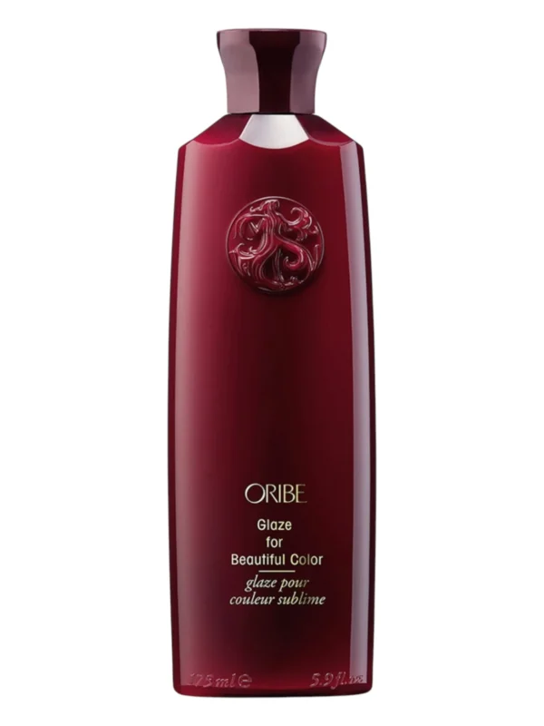 oribe-glaze-for-beautiful-color-175ml-frontal Envase frontal de Oribe Glaze for Beautiful Color de 175 ml, tratamiento de brillo intenso para cabello teñido
