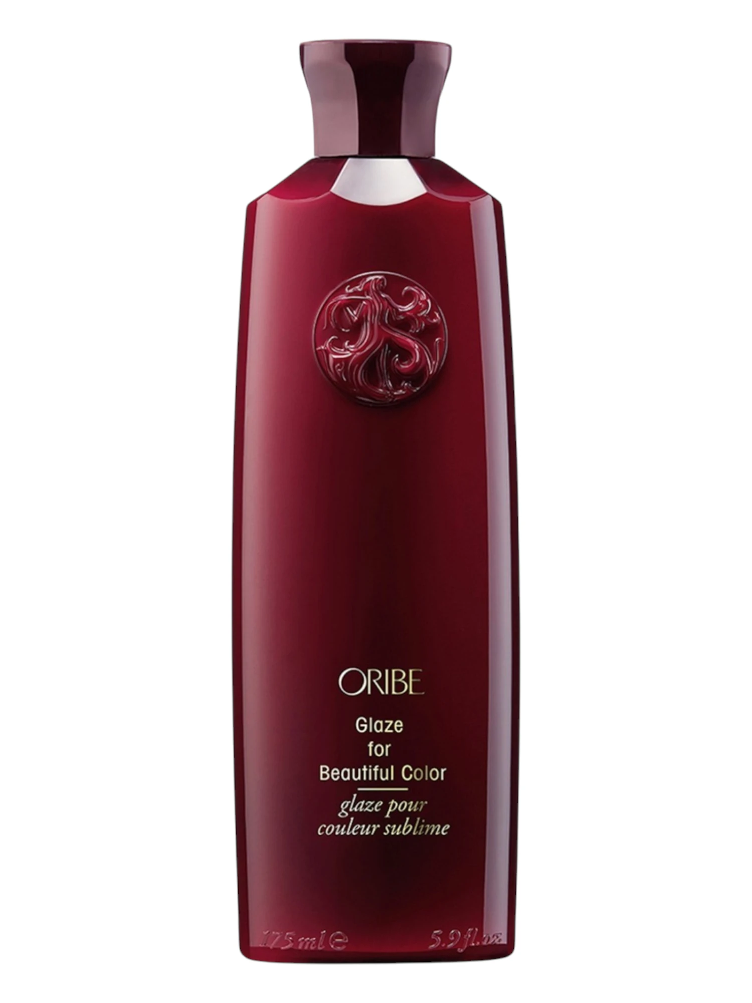 Envase frontal de Oribe Glaze for Beautiful Color de 175 ml, tratamiento de brillo intenso para cabello teñido