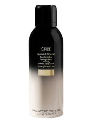 Envase frontal de Oribe Gold Lust Imperial Blowout Transformative Styling Creme de 150 ml sobre fondo blanco