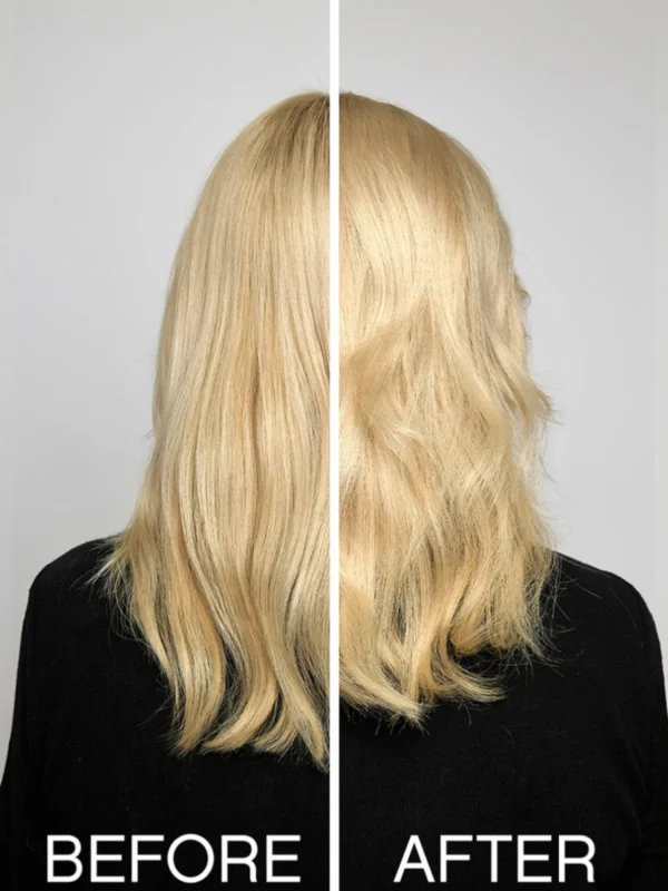 Resultado antes y después con Kevin Murphy BODY MASS aumento de densidad capilar