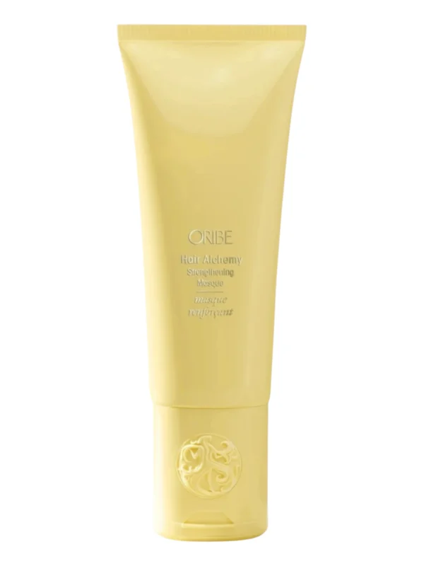 mascarilla-fortalecedora-hair-alchemy-oribe Mascarilla fortalecedora Hair Alchemy de Oribe en envase original sobre fondo claro