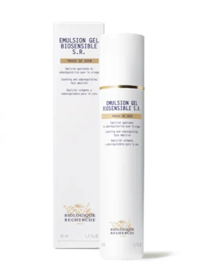 Emulsión Gel Biosensible S.R. de Biologique Recherche, una emulsión calmante y seborreguladora para pieles sensibles y grasas.