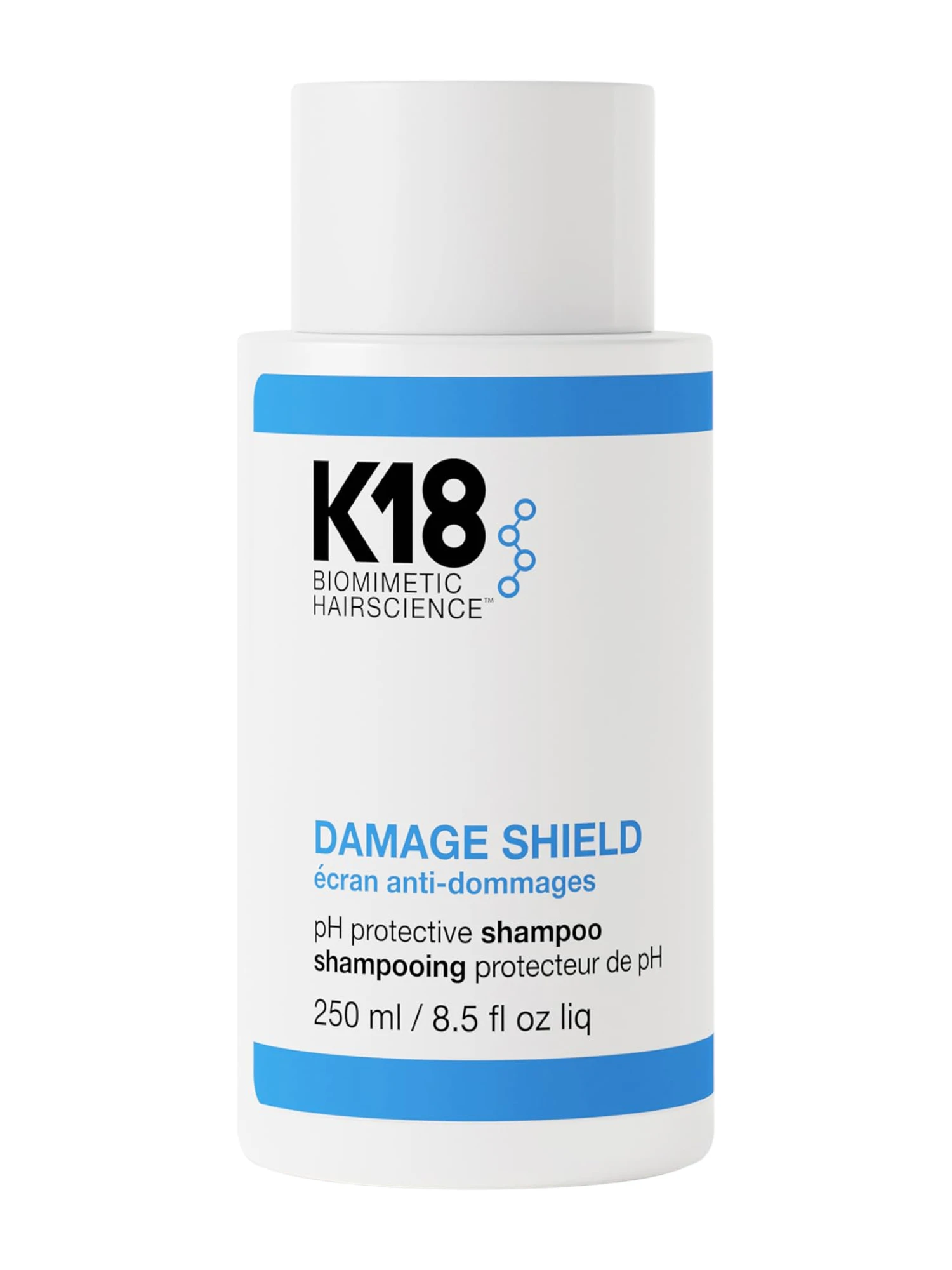 K18 Damage Shield pH Protective Shampoo profesional de 250 ml para limpieza diaria suave