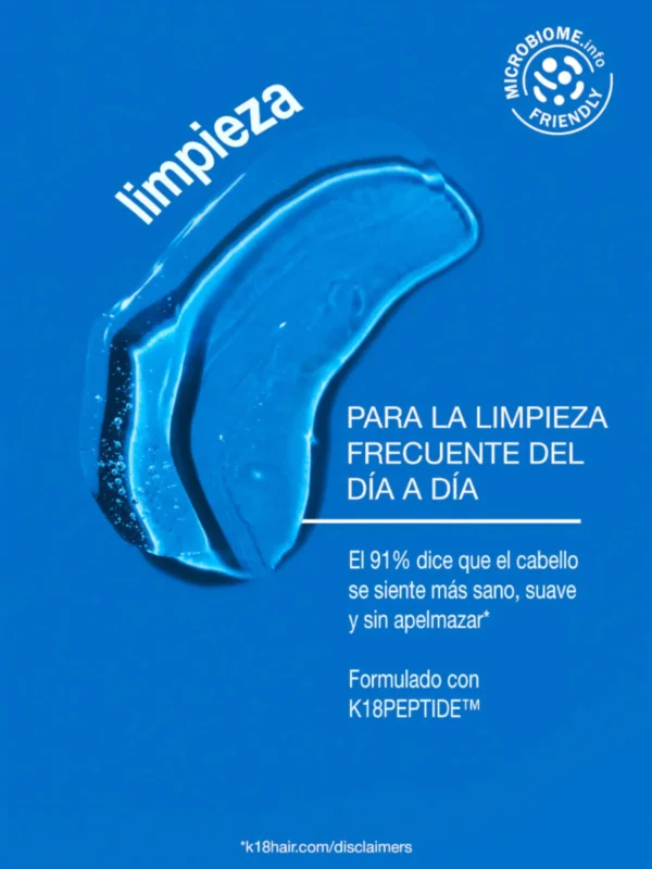 Champú K18 Damage Shield para la limpieza frecuente del día a día sin apelmazar