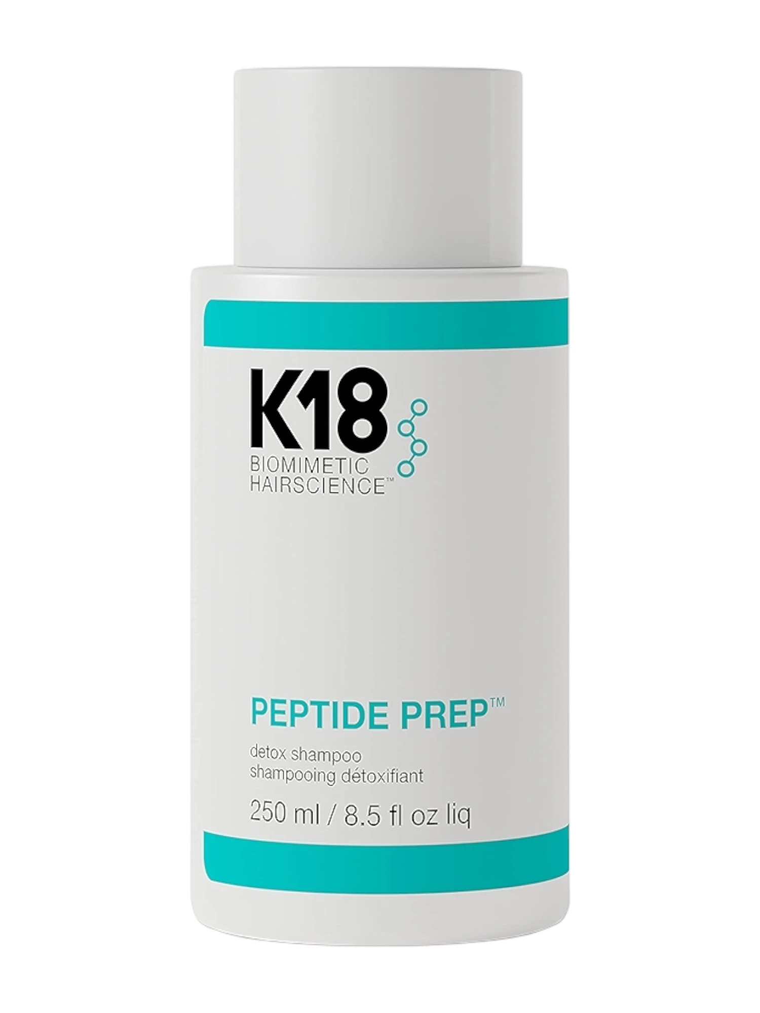 K18 Peptide Prep Detox Shampoo profesional de 250 ml para limpieza profunda del cabello
