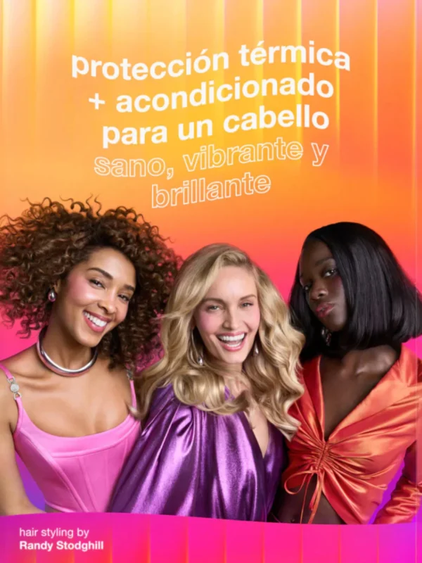 Cabello sano y brillante tras usar el acondicionador HeatBounce Heat Protectant