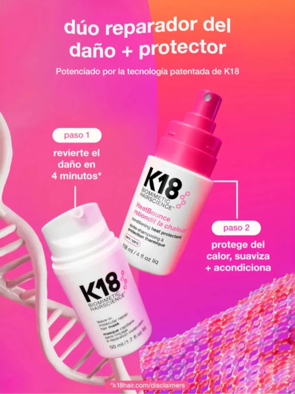 Dúo K18 con HeatBounce Conditioning Heat Protectant y tratamiento reparador molecular