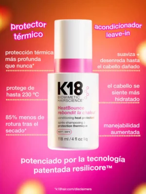 Beneficios del acondicionador HeatBounce Heat Protectant como protector térmico y acondicionador leave in