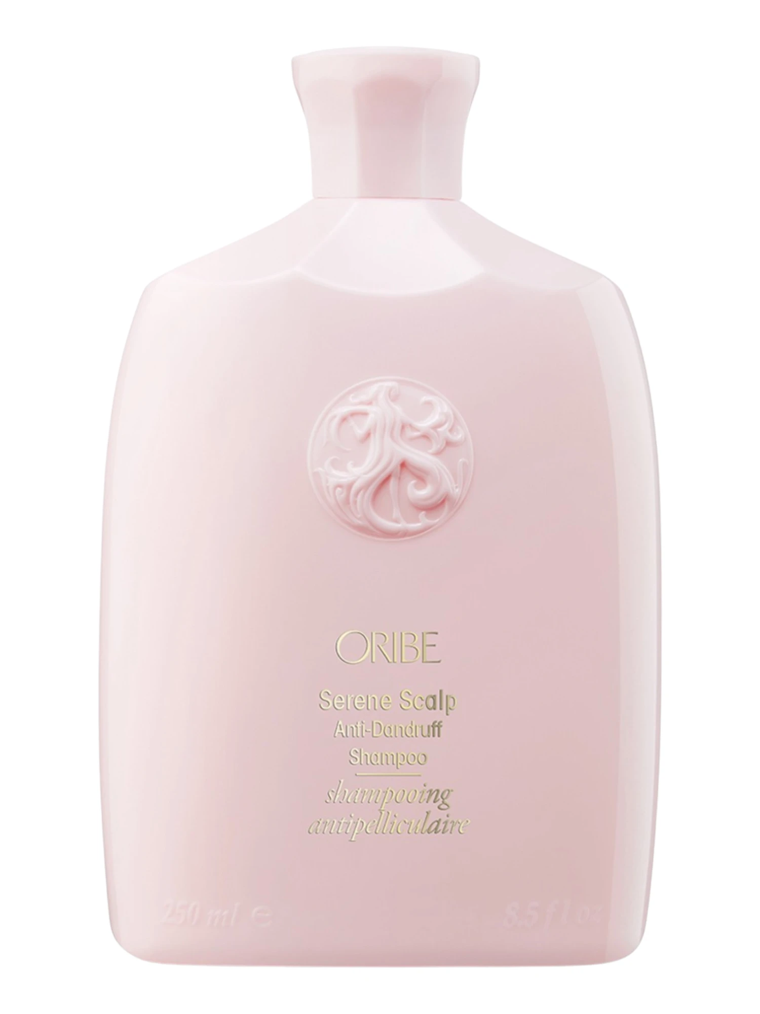 Envase frontal de Oribe Serene Scalp Anti-Dandruff Shampoo de 250 ml, tratamiento anticaspa y calmante