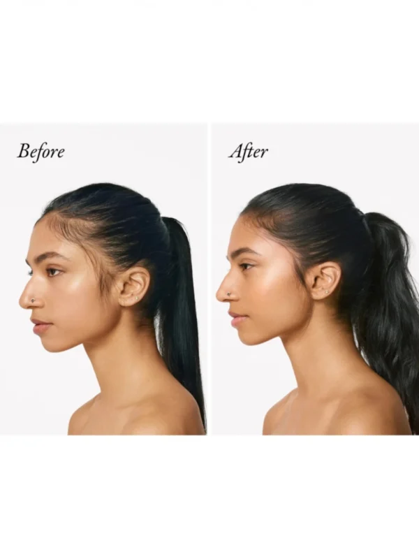 Resultados antes y después del champú densificante Oribe Serene Scalp en cabello fino femenino