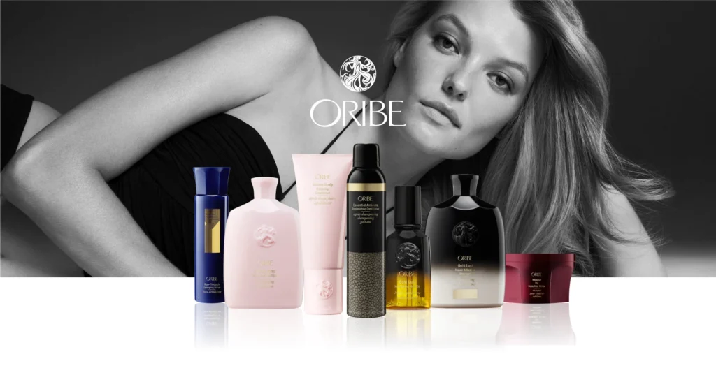 Composición de productos de Oribe en Madrid en Salon Rafael Dueñas con modelo