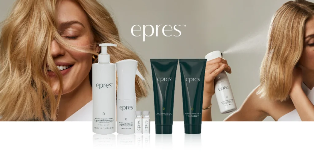 Composición de productos de Epres en Madrid en Salon Rafael Dueñas con modelo
