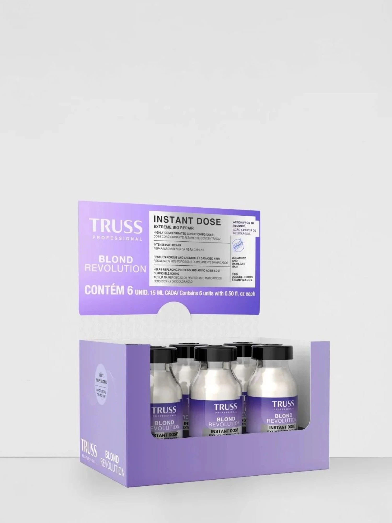 Pack Truss Blond Revolution Instant Dose 6 unidades tratamiento profesional para cabello rubio decolorado