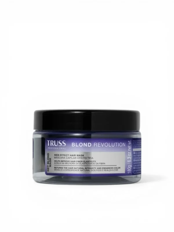 truss-blond-revolution-net-blond-mask-180g– Truss Blond Revolution Net Blond Mask 180 ml mascarilla matizadora para cabello rubio en envase profesional