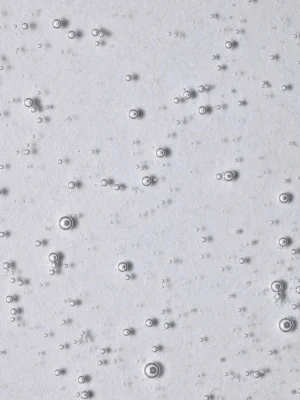 Textura del champú Truss Blond Revolution con burbujas ligeras y acabado transparente