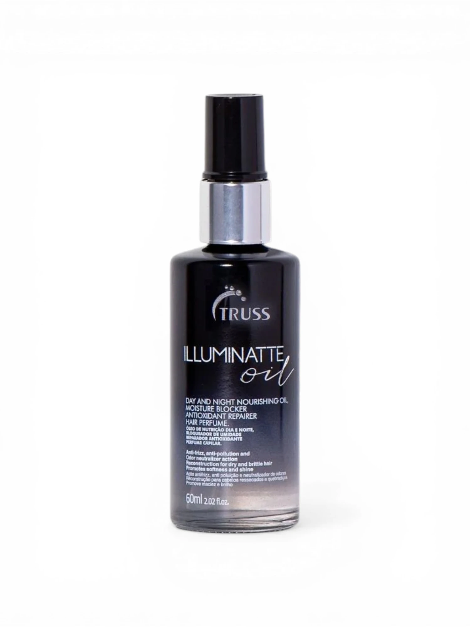Truss Illuminatte Oil 60 ml envase con dosificador sobre fondo blanco