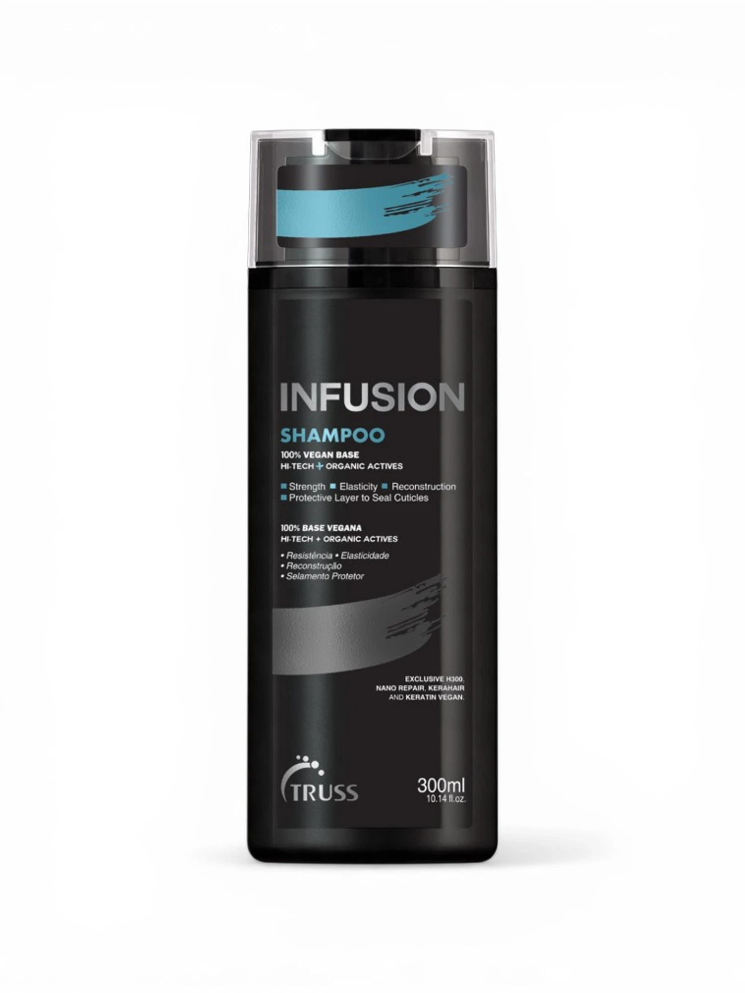 Truss Infusion Shampoo 300 ml envase negro producto capilar reparador