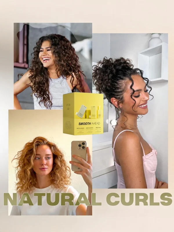 Acabados de rizos naturales definidos, suaves y sin encrespamiento con Kevin Murphy Smooth Ahead Pack.