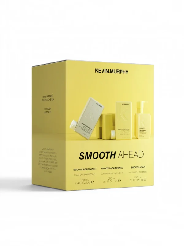 kevin-murphy-smooth-ahead-pack-control-encrespamiento Kevin Murphy Smooth Ahead Pack con SMOOTH.AGAIN.WASH, SMOOTH.AGAIN.RINSE y SMOOTH.AGAIN para controlar el encrespamiento y suavizar el cabello.